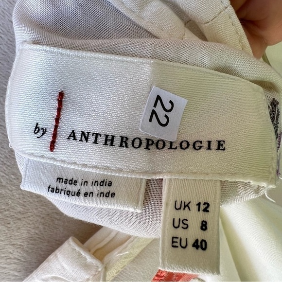 ANTHROPOLOGIE EMBROIDERED BIRDS FUN FLORAL PRINT FRINGE GATSBY HALTER STYLE … - Picture 10 of 14